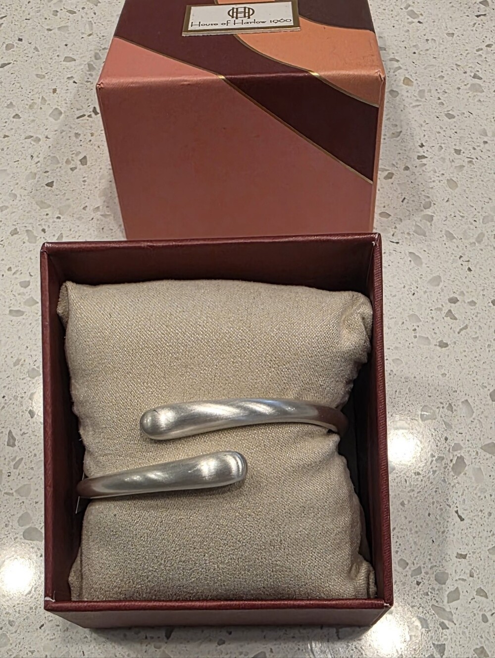 House of Harlow 1960 Silver Tapered Bar Cuff Bracelet